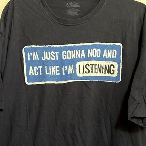 Funny Sarcastic Tshirt Navy Blue Graphic Shirt short s cotton EUC size 3XL